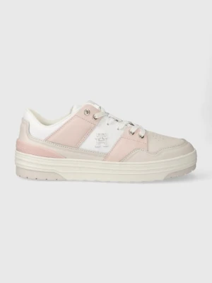 Tommy Hilfiger sneakersy skórzane TH BASKET SNEAKER LO kolor biały FW0FW07756