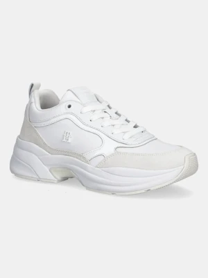 Tommy Hilfiger sneakersy skórzane TH CHUNKY RUNNER PATENT damskie kolor biały FW0FW08840