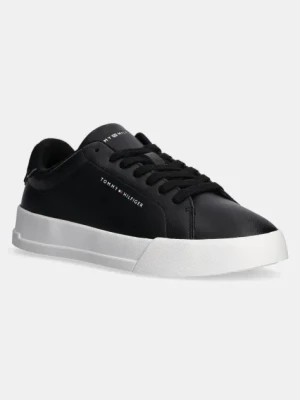 Tommy Hilfiger sneakersy skórzane TH COURT LTH DETAIL ESS kolor czarny FM0FM05367