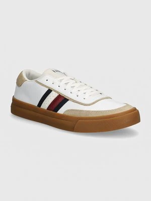 Tommy Hilfiger sneakersy skórzane TH CUPSET 1A2 LTH MIX kolor biały FM0FM05118