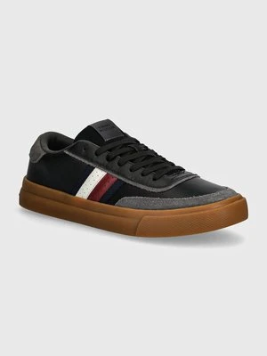 Tommy Hilfiger sneakersy skórzane TH CUPSET 1A2 LTH MIX kolor czarny FM0FM05118