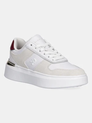 Tommy Hilfiger sneakersy skórzane TH FASHION COURT MIX SNEAKER damskie kolor biały FW0FW08632