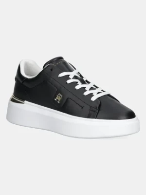 Tommy Hilfiger sneakersy skórzane TH FASHION COURT SNEAKER damskie kolor czarny FW0FW08631