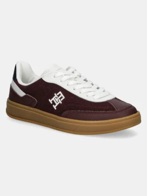 Tommy Hilfiger sneakersy skórzane TH HERITAGE SNEAKER PERF kolor bordowy FW0FW08380