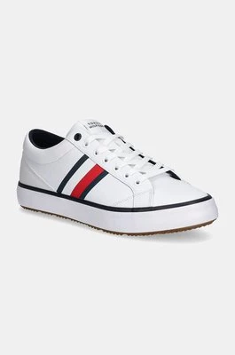 Tommy Hilfiger sneakersy skórzane TH HI VULC CORE CLEAT STRIPES kolor biały FM0FM05199