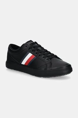 Tommy Hilfiger sneakersy skórzane TH HI VULC CORE CLEAT STRIPES kolor czarny FM0FM05199