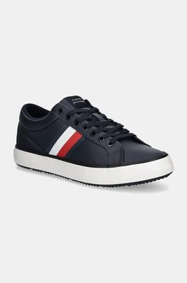 Tommy Hilfiger sneakersy skórzane TH HI VULC CORE CLEAT STRIPES kolor granatowy FM0FM05199