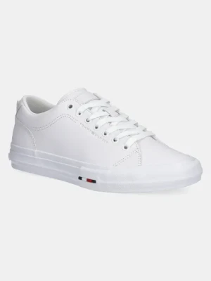 Tommy Hilfiger sneakersy skórzane TH HI VULC STREET LOW RWB LTH kolor biały FM0FM05312