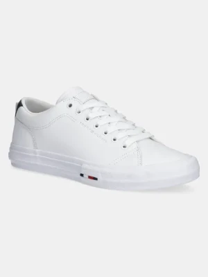 Tommy Hilfiger sneakersy skórzane TH HI VULC STREET LOW RWB LTH kolor biały FM0FM05312