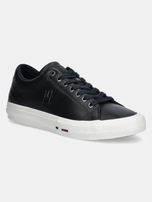 Tommy Hilfiger sneakersy skórzane TH HI VULC STREET PATCH LTH kolor granatowy FM0FM05203