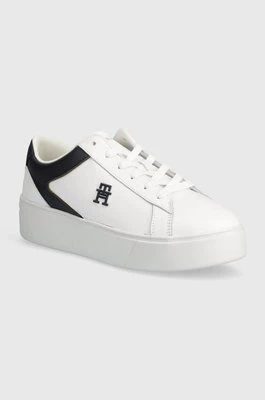 Tommy Hilfiger sneakersy skórzane TH PLATFORM COURT SNEAKER kolor biały FW0FW07910