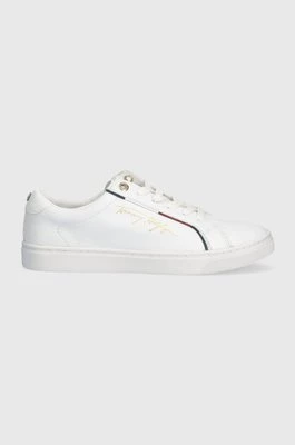 Tommy Hilfiger sneakersy skórzane TH SIGNATURE SNEAKER kolor biały FW0FW06322