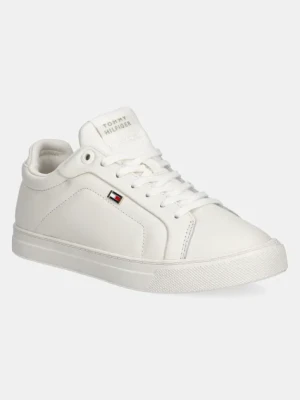 Tommy Hilfiger sneakersy skórzane WOMENS ICON COURT SNEAKER FLAG kolor beżowy FW0FW08327