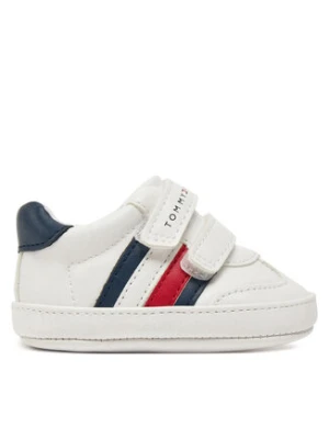 Tommy Hilfiger Sneakersy Stripe Low Cut Velcro T0B9-33831-1433 Biały