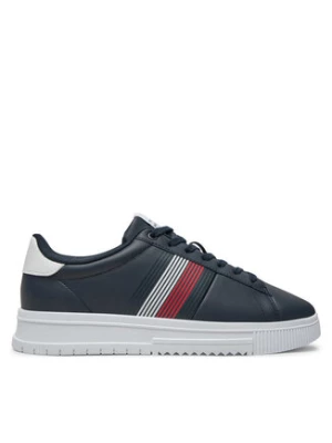 Tommy Hilfiger Sneakersy Supercup Lth Seasonal FM0FM05129 Granatowy