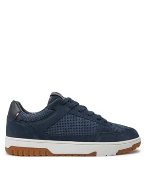 Tommy Hilfiger Sneakersy Th Basket Best Nubuck Mix FM0FM05119 Granatowy