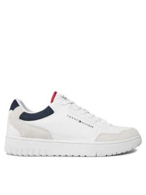 Tommy Hilfiger Sneakersy Th Basket Core Lth Mix Ess FM0FM05058 Biały