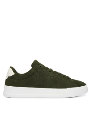 Tommy Hilfiger Sneakersy Th Court Core Suede FM0FM05716 Zielony