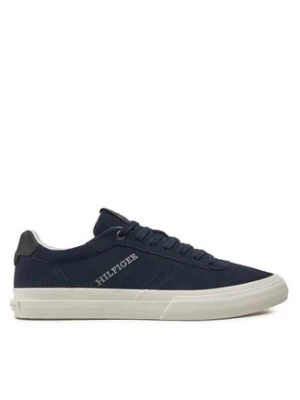 Tommy Hilfiger Sneakersy Th Hi Vulc Low Street Suede FM0FM05112 Granatowy