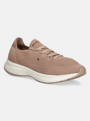 Tommy Hilfiger sneakersy TH KNIT RUNNER damskie kolor beżowy FW0FW08813