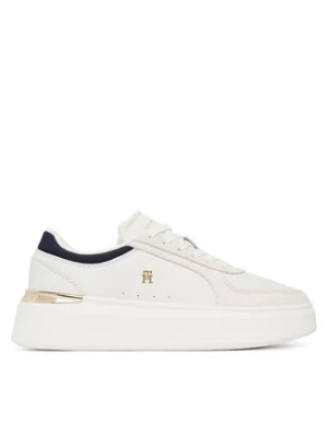 Tommy Hilfiger Sneakersy Th Satin Platform Sneaker FW0FW09307 Écru