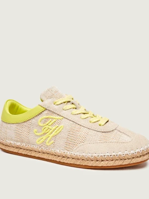 Tommy Hilfiger Sneakersy | zamsz | z dodatkiem lnu beżowy