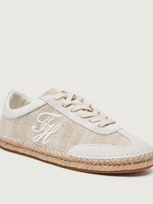 Tommy Hilfiger Sneakersy | zamsz | z dodatkiem lnu beżowy