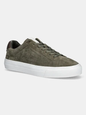Tommy Hilfiger sneakersy zamszowe PREMIUM DRESS CUPSOLE SUEDE męskie kolor zielony FM0FM05573