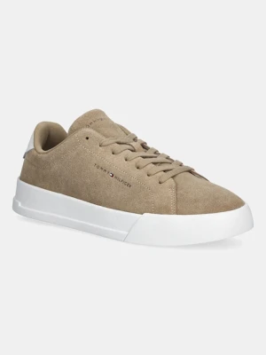 Tommy Hilfiger sneakersy zamszowe TH COURT CORE SUEDE męskie kolor beżowy FM0FM05716