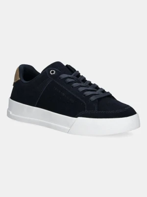Tommy Hilfiger sneakersy zamszowe TH COURT SUMMER SUEDE męskie kolor granatowy FM0FM05517