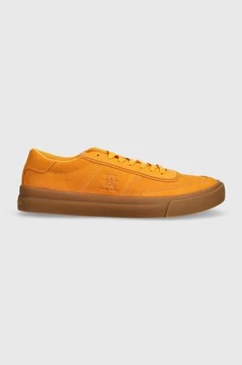 Tommy Hilfiger sneakersy zamszowe TH CUPSET SUEDE kolor pomarańczowy FM0FM04977