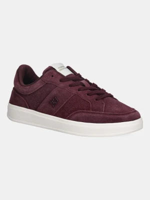 Tommy Hilfiger sneakersy zamszowe TH HERITAGE COURT SNEAKER SUEDE damskie kolor bordowy FW0FW09266