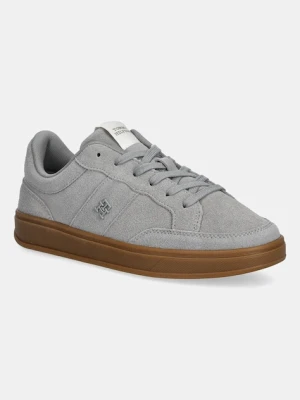 Tommy Hilfiger sneakersy zamszowe TH HERITAGE COURT SNEAKER SUEDE damskie kolor szary FW0FW09266