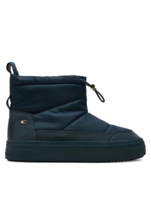 Tommy Hilfiger Śniegowce Flag Nylon Mini Snowboot FW0FW08334 Granatowy