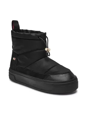 Tommy Hilfiger Śniegowce Flag Nylon Mini Snowboot | z dodatkiem skóry