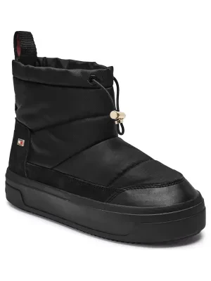 Tommy Hilfiger Śniegowce Flag Nylon Mini Snowboot | z dodatkiem skóry