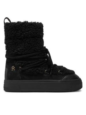 Tommy Hilfiger Śniegowce Lace-Up Faux Shearling Snowboot FW0FW08252 Czarny