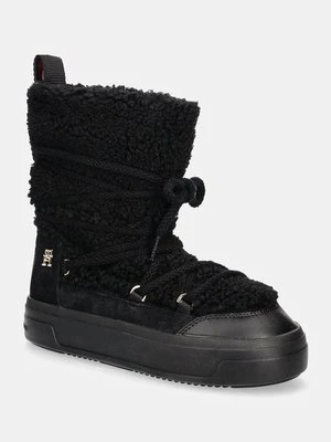 Tommy Hilfiger śniegowce LACE-UP FAUX SHEARLING SNOWBOOT kolor czarny FW0FW08252