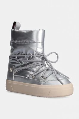 Tommy Hilfiger śniegowce LACE-UP METALLIC SNOWBOOT kolor srebrny FW0FW08442