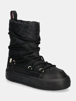 Tommy Hilfiger śniegowce LACE-UP MONOGRAM SNOWBOOT kolor czarny FW0FW08430