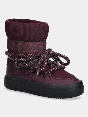 Tommy Hilfiger śniegowce SNOW BOOT WATER REPELLENT kolor bordowy FW0FW09260