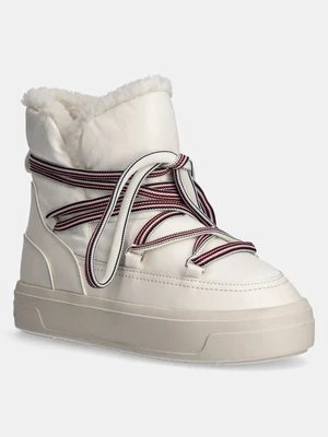 Tommy Hilfiger śniegowce SNOWBOOT MONOGRAM FAUX FUR kolor beżowy FW0FW08389