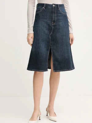 Tommy Hilfiger spódnica jeansowa kolor granatowy midi rozkloszowana WW0WW46776