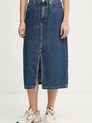 Tommy Hilfiger spódnica jeansowa kolor granatowy midi rozkloszowana WW0WW47729