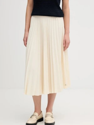 Tommy Hilfiger spódnica kolor beżowy midi rozkloszowana WW0WW48538