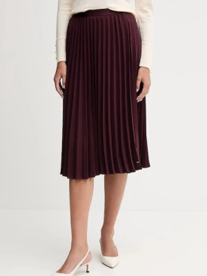 Tommy Hilfiger spódnica kolor bordowy midi rozkloszowana WW0WW48538