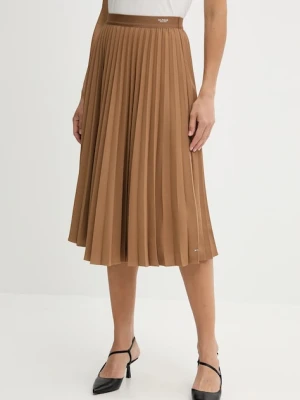 Tommy Hilfiger spódnica kolor brązowy midi rozkloszowana WW0WW43886