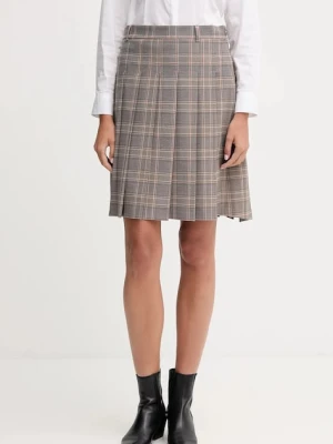 Tommy Hilfiger spódnica kolor brązowy mini rozkloszowana WW0WW46651