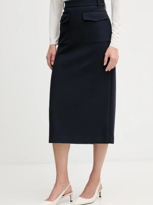 Tommy Hilfiger spódnica kolor granatowy midi rozkloszowana WW0WW47497