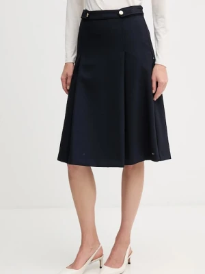 Tommy Hilfiger spódnica kolor granatowy midi rozkloszowana WW0WW48263